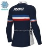Wielershirt 2022 Frankrijk Nationaal Team Lange Mouw Winter Thermal Fleece Blauw